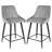 Scheel 24'' Square Seat Velvet Upholstery Channel Tufted Counter Height Bar Stool-1150664359