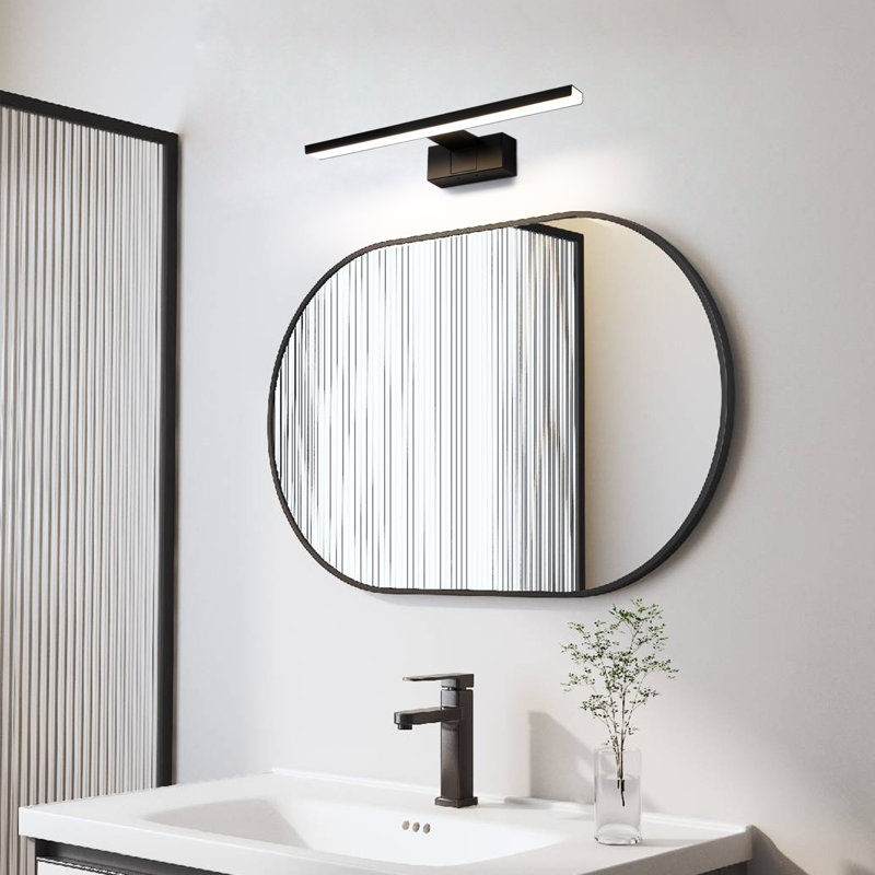 2 -light LED bathroom wall light - modern black 8W wall light IP44 waterproof 4000K neutral white for basement kitchen bathroom cabinet