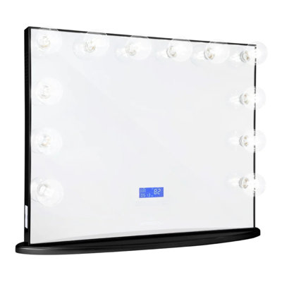 Hollywood Glow Plus Vanity Mirror with Frosted LED Globe Bulbs, Wireless Bluetooth Speakers