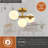 Evan 13-In W Gold Brass Contemporary Semi Flush Mount Ceiling Light Fixture White Frosted Globes