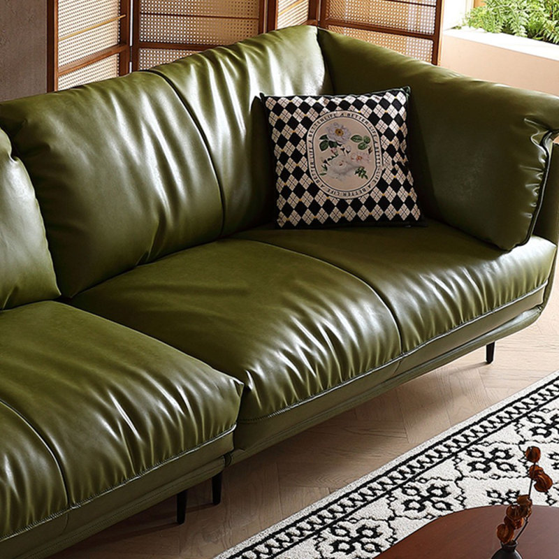 Canapé modulaire 86,61 po en cuir véritable vert