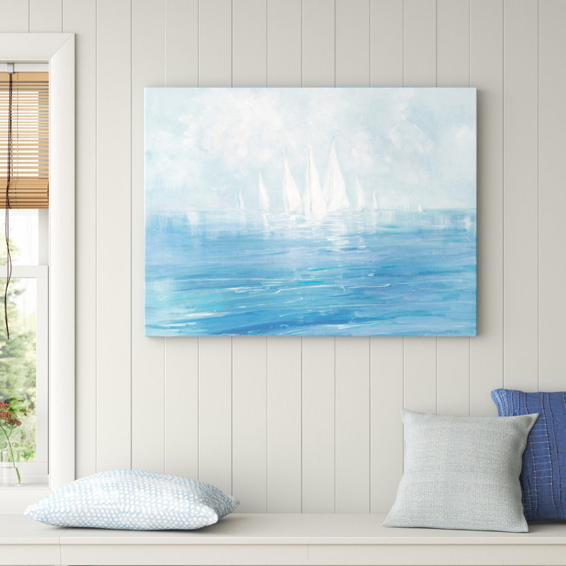 «Set Sail», peinture, Toile tendue, H 24 po x l 32 po, Sans cadre