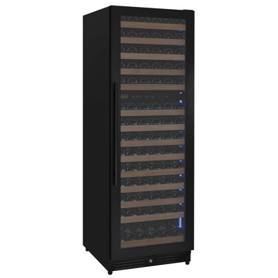 Allavino Reserva Series 154 Bottle 71" Tall Dual Zone Built-in Right Hinge Wine Refrigerator with Black Metal Door