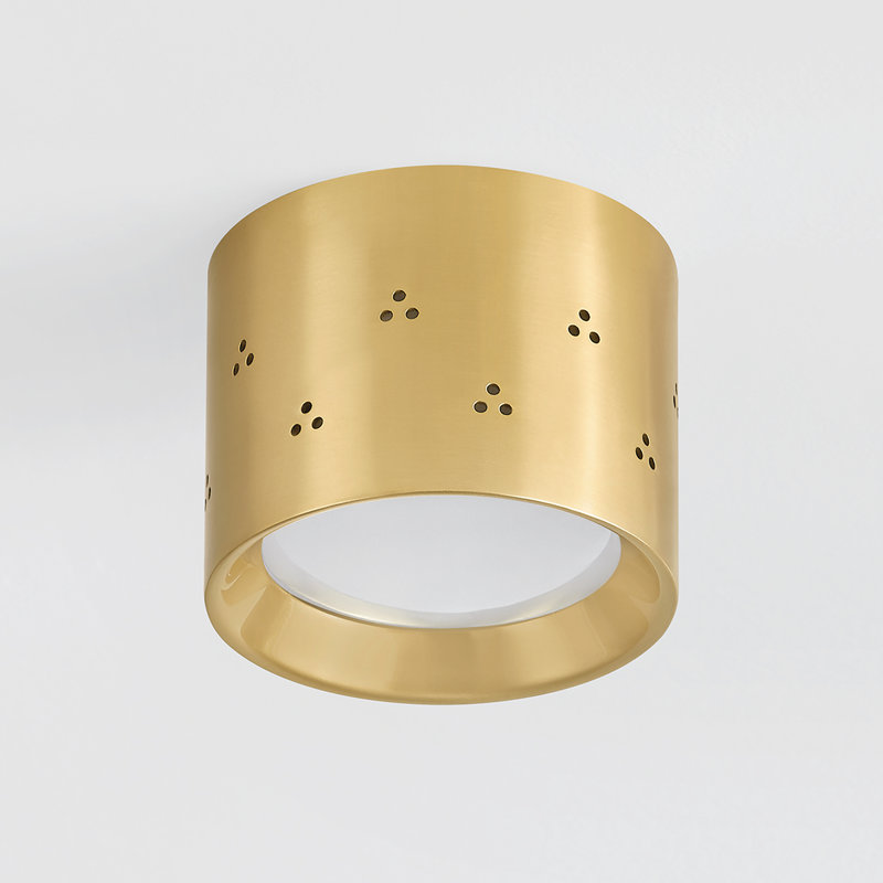 Edisto Flush Mount in Distressed Bronze by Cortney Bishop, Brass