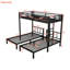 Lit superposé simple au-dessus de simple et simple pour 3 personnes, lit simple superposé au dessus de simple et simple en métal, noir-977142818