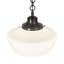 16" Wide Revival Schoolhouse W/Traditional Globe Pendant