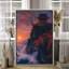 Art mural sur toile encadrée - Temple japonais sur une falaise avec coucher de soleil et arbre rouge d'automne - 16 po x 24 po, 24 po x 36 po-129684676-129684677
