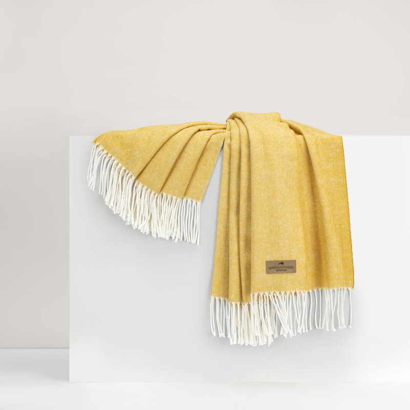 Italian Herringbone Throw Blanket, Cider