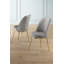 Ensemble de chaises modernes 6 pièces, gris et or | Cadre 100% métal, tissu BabyFace, 17,7 po x 35,8 po x 16,5 po | Confortable dossier en mousse 22 pouces et siège en mousse 28 pouces, design élégant pour la salle à manger ou l'espace de vie-362921838-362921833-362921841