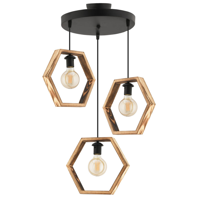 Lustre, Naturel, Noir, Trois lumières