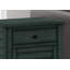 Table d'appoint, table de chevet, tiroir de rangement, bout, table d'appoint, chambre à coucher, lampe, rangement, placage bleu antique, transitionnel