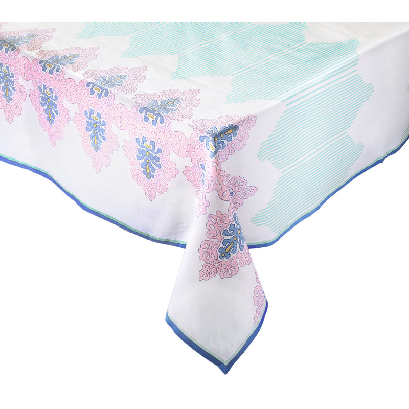 Filigree Tablecloth, White/Sorbet
