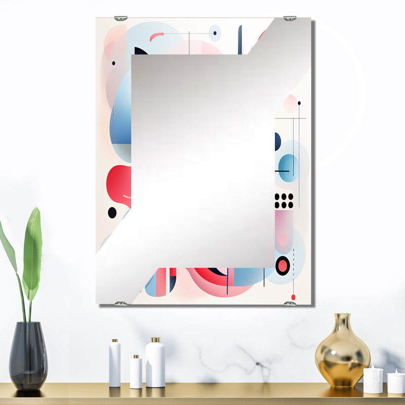 Chacko - Miroir mural abstrait MIR137239, 32 po x 24 po
