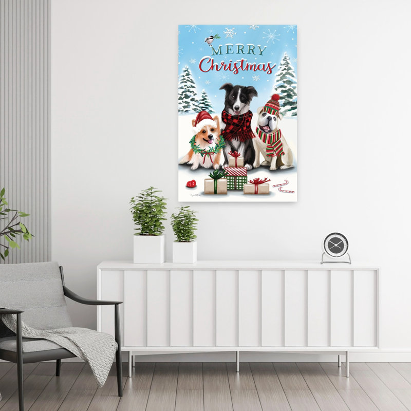 Merry Christmas Dogs II, H 36 po x l 24 po