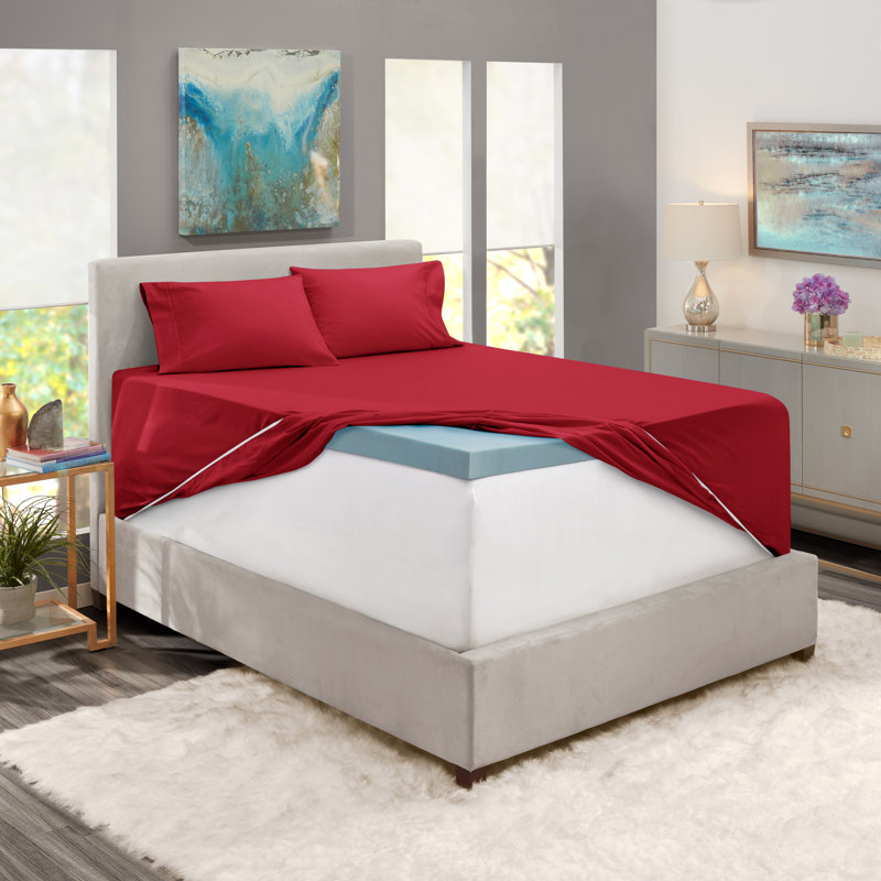 Microfiber Sheet Set, Burgundy, Full Fitted Sheet