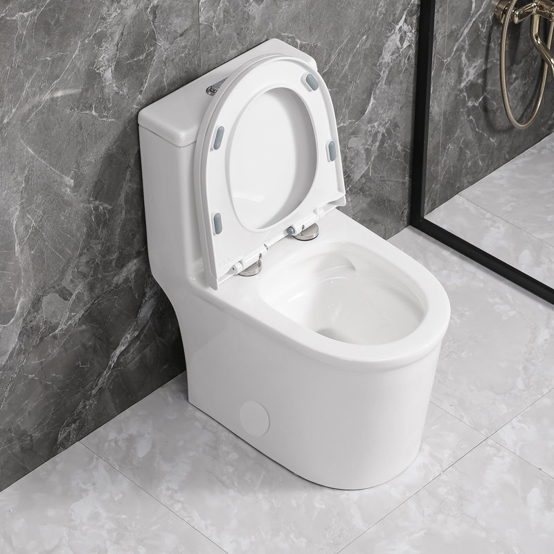 Yingze Compact One-Piece Toilet for Small Bathrooms – 23" Ultra-Short Depth, Dual Flush (1.0/1.28 GPF), White, Elongated, Soft-Close Seat, Easy DIY Install