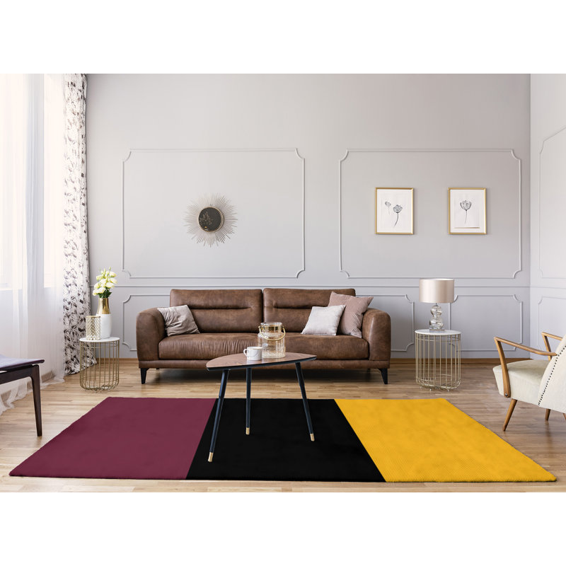 Tapis de vin rayé/noir/doré, Rectangle 8 pi x 10 pi