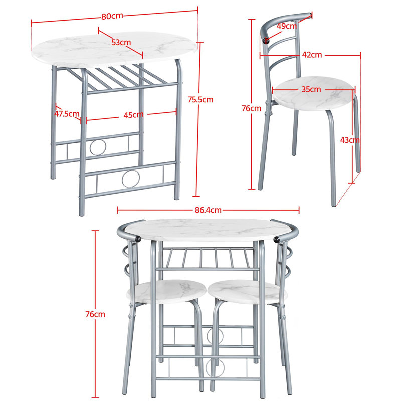 Adhithya 2 - Person Dining Set, White