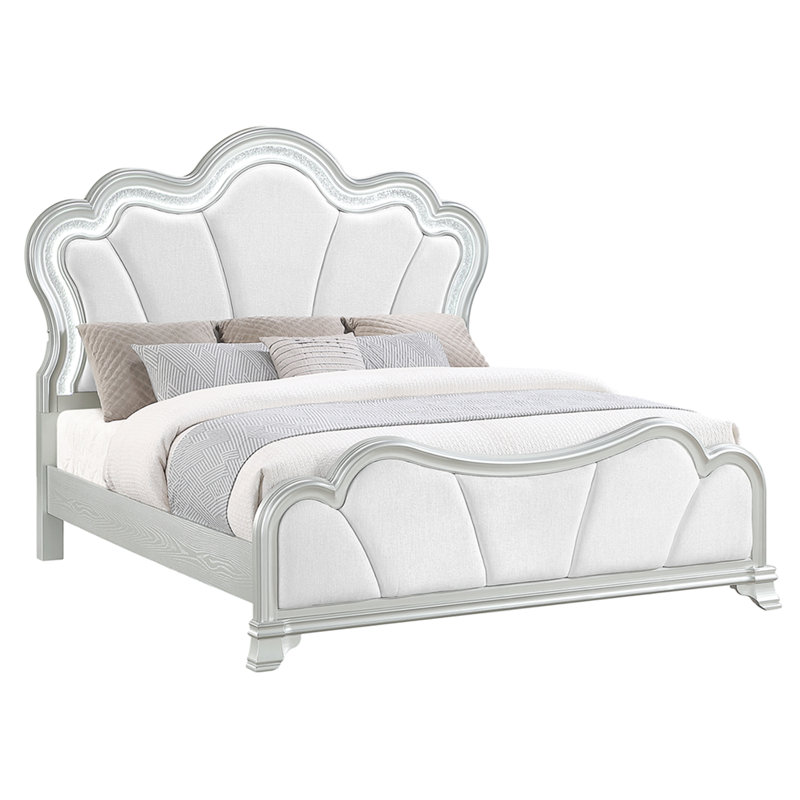 AURELIA SILVER QUEEN BED WITH LED