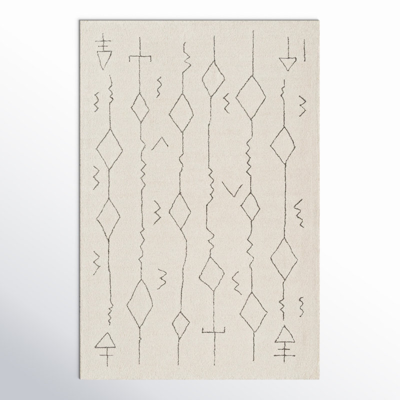 Rectangle Dena Wool Area Rug, Rectangle 6' x 9'