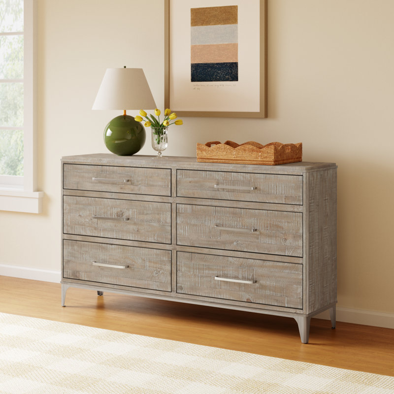 Mauve Solid Wood 6-Drawer Double Dresser , Hazelwood