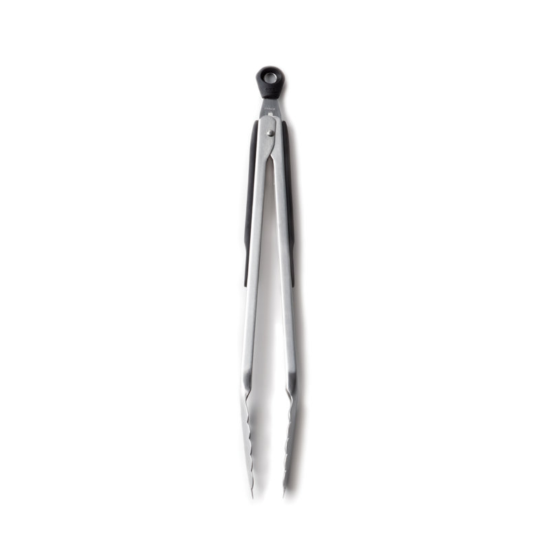 12-Inch Stainless Steel Locking Grill Tongs with Non-Slip Grip