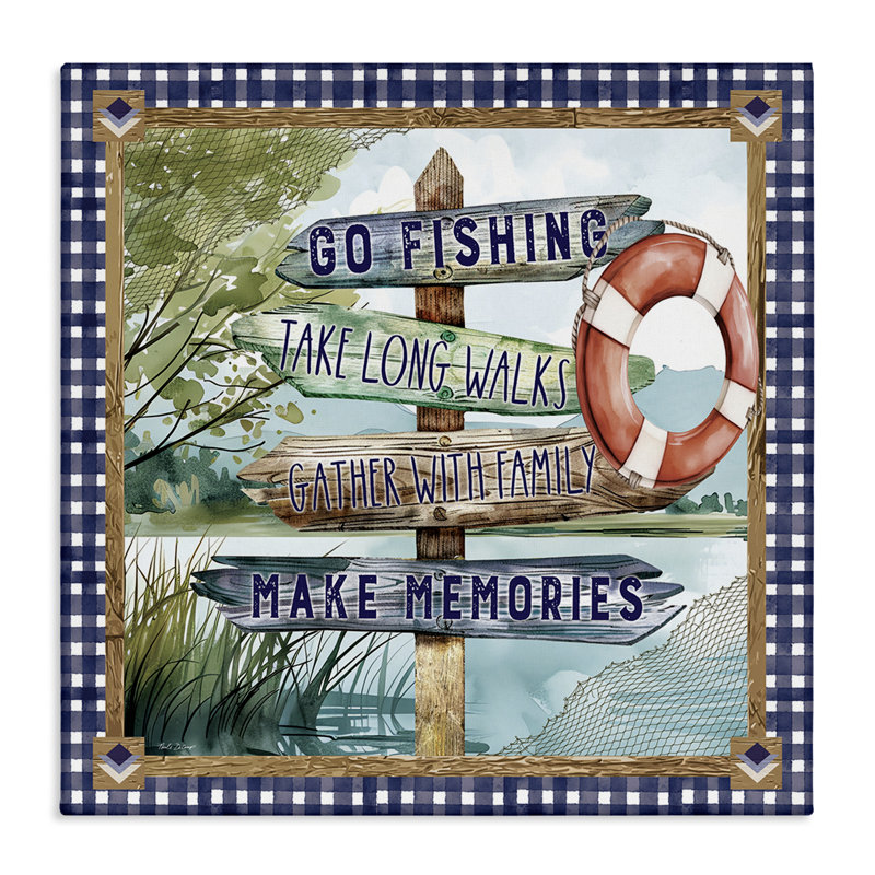 Plaid Border Lake, toile signée par Nicole DeCamp, H 24 po x l 24 po