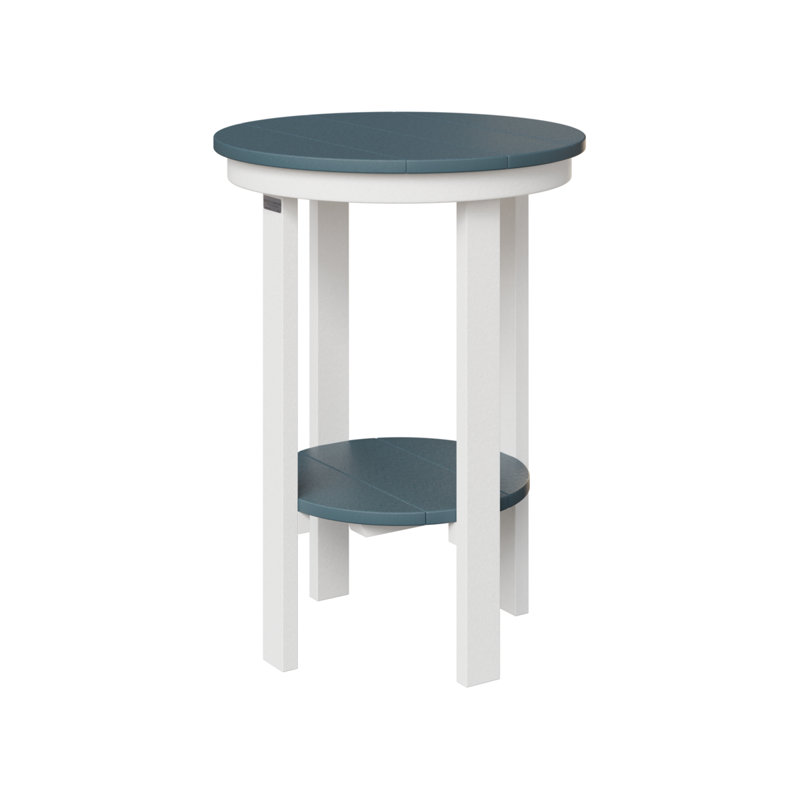 Outdoor Round End Dining Table, 29" H x 21.5" W x 21.5" D, Slate