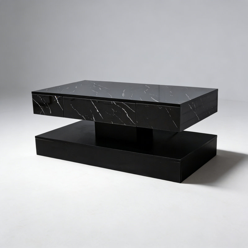 16.93IN High LED Coffee Table,Modern Coffee Table for Living Room,Living Room Tables,Large Living Room Furniture,LED Lights