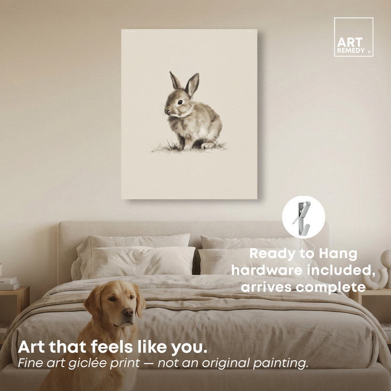 «Vellum Bunny I», reproduction d'art sur toile par Art Remedy, 30 x 36, 30"H x 36"W, Gallery Wrapped