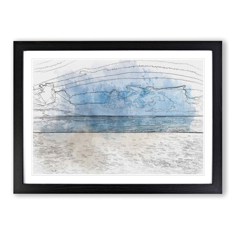 Beach in Mexico in Abstract - Picture Frame Graphic Art Print, 62cm H x 87cm W x 2cm D, Black Framed