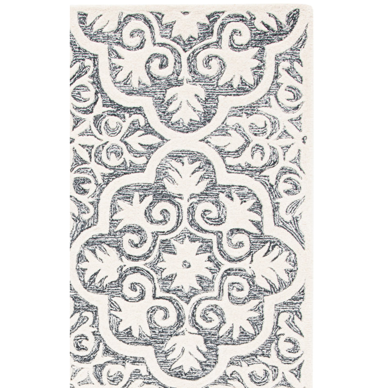 Tapis en laine et coton touffeté à la main Ella-Ann, Carré de 6 pi