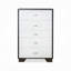 Commode 5 tiroirs blanche et espresso