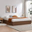 Lit plateforme moderne en bois sans tête de lit avec base étagée et rangement relevable, très grand, brun noyer-1575889935-1575889938