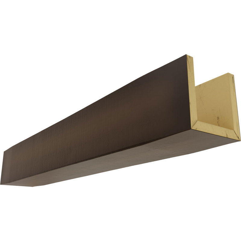 Poutre de plafond 3 côtés en faux bois Endurathane Rough Cedar (poutre en U), H 6 po x l 10 po, Chêne des récoltes, 10'L