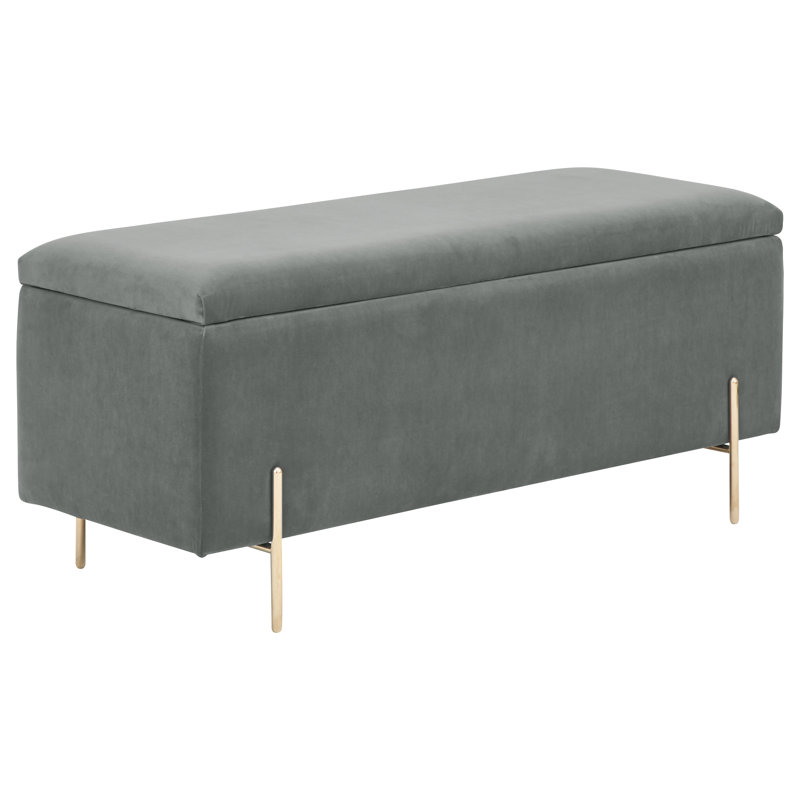 Baringer Upholstered Storage Bench, Grey