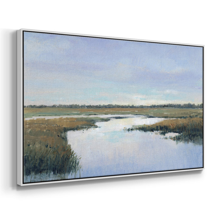 «Coastal Plains I», reproduction sur toile, H 17 po x l 25 po x P 2 po, Blanc
