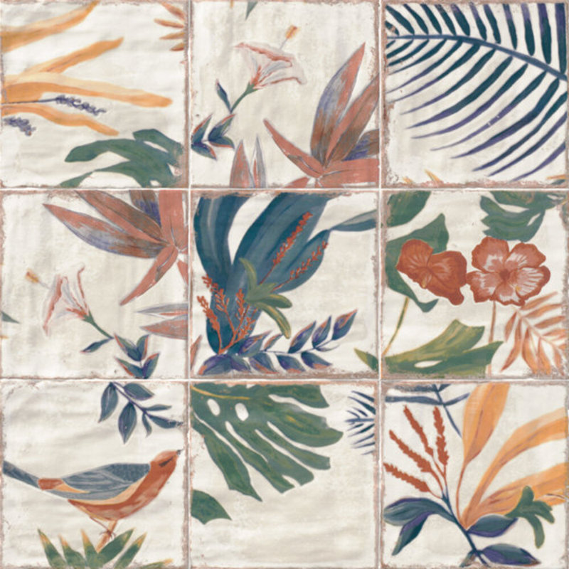 Angela Harris Dunmore 8x8 Polished Hand Painted Look Ceramic Tile