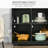 Sideboard With Solid Wood Countertop, Modern Kitchen Storage Cabinet, Coffee Bar Cabinet With 3 Drawers, Doors And Adjustable Shelf-1271052938