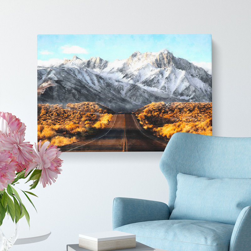Road To The Mountains In California - Wrapped Canvas, 40cm H x 60cm W x 3cm D