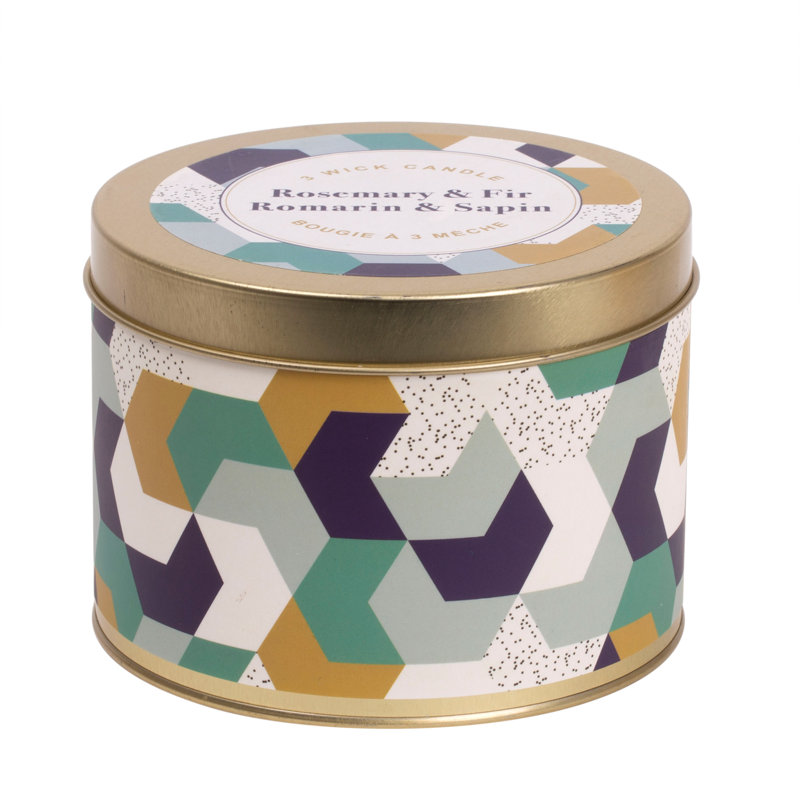 Bougie parfumée à 3 mèches 14 oz Kiera Grace, Étain romarin / sapin