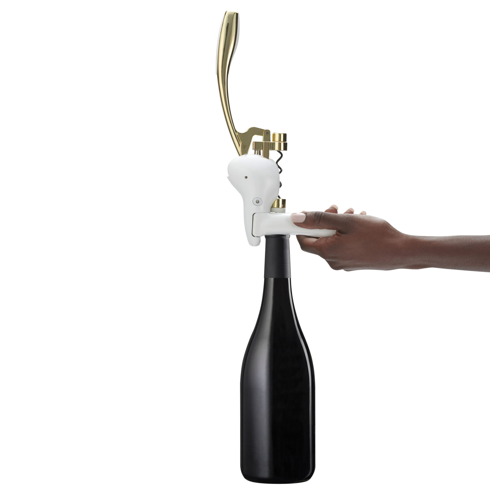 Stainless Steel Corkscrew, Gold/White