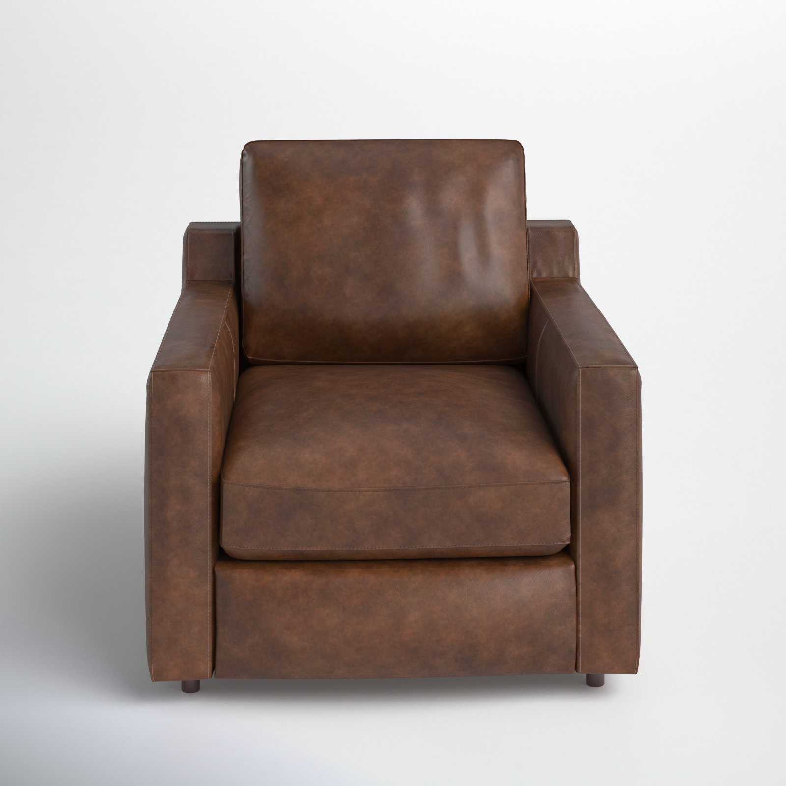 Square leather online armchair