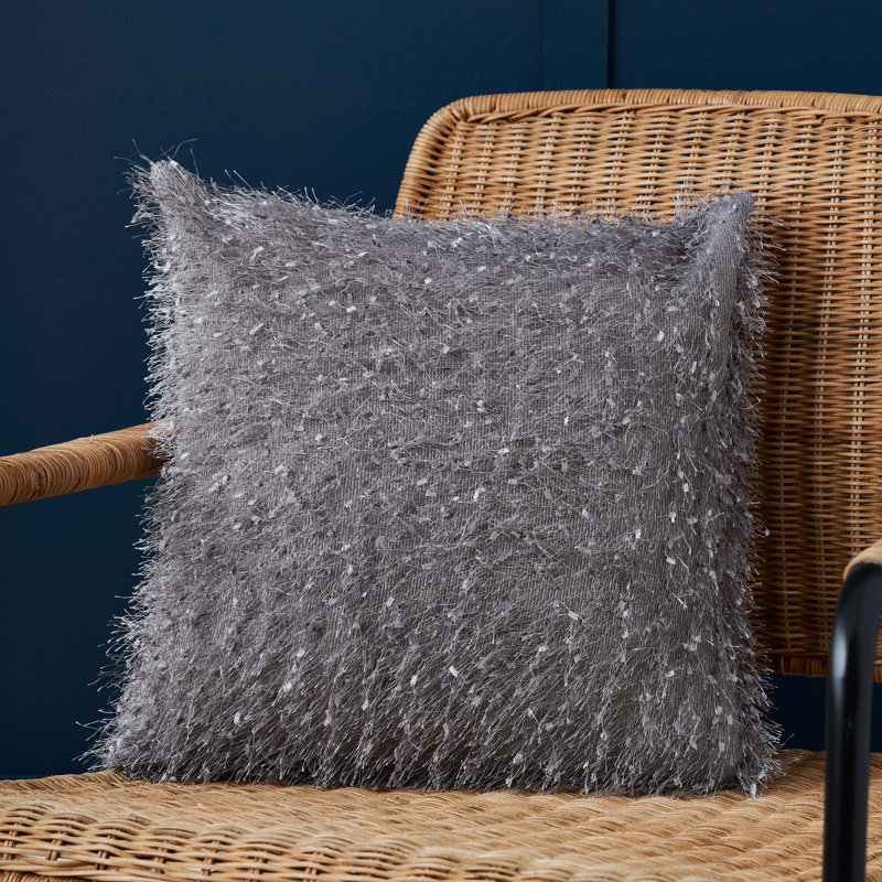 Borkoski Square Throw Cushion, Silver