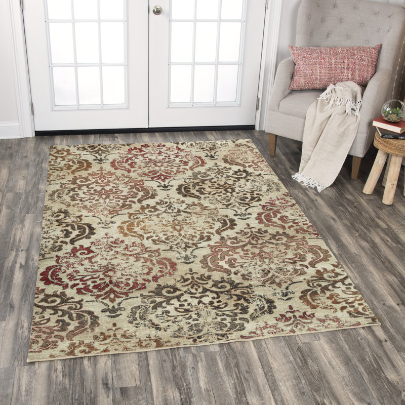 Tapis beige / brun en laine tissé à la machine Muro, Rectangle 10 pi x 13 pi