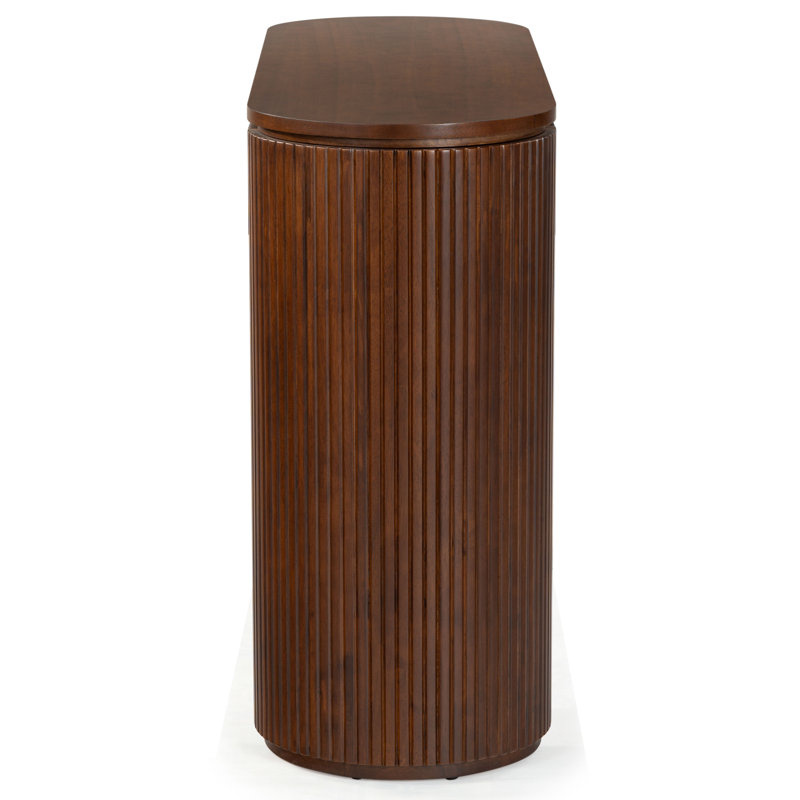 Rikki Fluted 1 Drawer Console, Walnut