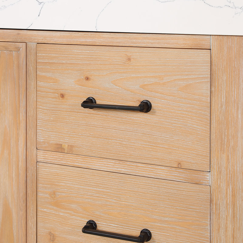  Ensemble de meuble-lavabo double 84 "avec miroir 84", Brun, Blanc, Noir mat