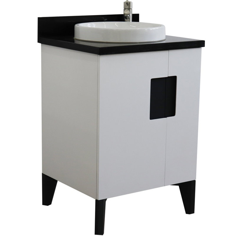 Ensemble de meuble-lavabo simple 25 po, Noir galaxie, Blanc