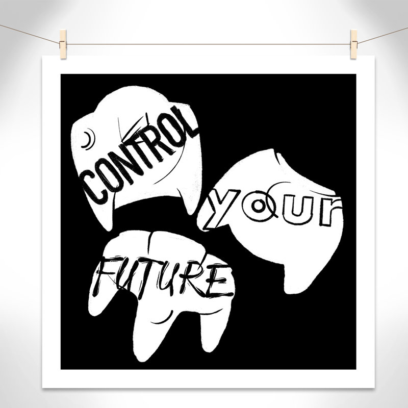 Control Your Future Entertainment, 36" H x 36" W x 1" D, Black Paper