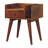 Chestnut Collective Nightstand,1-Drawer, 2 Open-Slots, Nordic Legs, Light Brown